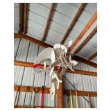 2 wooden yard art reindeer