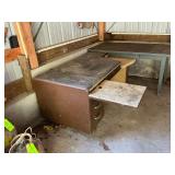 Metal worktable and Steel Age metal desk