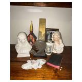 Religious décor, figurines, Blessed candles, ceramic church, etc.