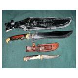 Schrade 153UH hunting knife with sheath and stone