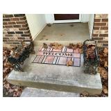 2 cast iron planters