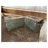 Pair of metal 50 cal ammo boxes