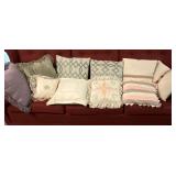 Assorted throw pillows