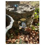 Concrete birdbath 29" T