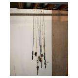 6 casting reels with rods