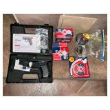 Walther CP99 177 caliber CO2 pistol with laser in plastic case