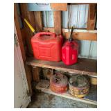 Assortment of gas cans