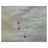 14K heart pendant, 14K chain with pendant