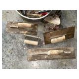 Masonry tools, scrapers, trowels