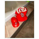 St. Louis Cardinals cap and mini helmet
