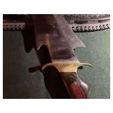 Schrade 153UH hunting knife with sheath and stone