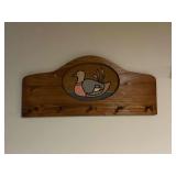 Coat rack with appliqued duck