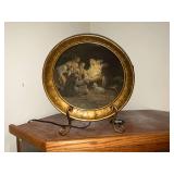 Lighted nativity scene on stand