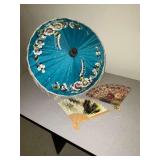 Hand painted umbrella and fans