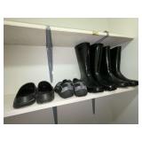 Rubber boots 11W, 9, size 9 water shoes, size 8 shoes