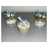 3 Lefton Bluebird dresser boxes