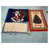 Pair of Christmas throw rugs up to 50" x 33"