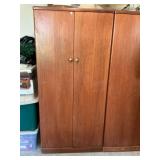 Wood storage cabinet