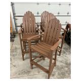 5 Polywood bar height deck chairs