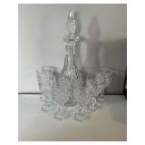 Decanter and 6 goblets