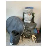 Kelty back pack frame with bag, fire pit, sleeping bag