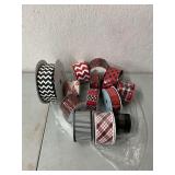 Red, white and black wired ribbon