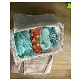 Periea zippered tote of fleece blankets
