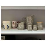 Temptations pitcher, creamer, sugar, salt and pepper