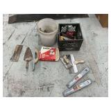 Masonry tools, floats, trowels, scrapers, edgers, etc.