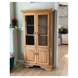 China cabinet, glass doors, plate rails