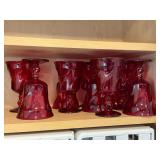 10 red Fostoria goblets