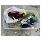 Tote of ivy, greenery, roses, floral picks