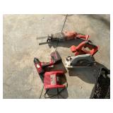 18 volt Milwaukee circular saw, 1/4" impact driver, charger, 18 volt battery