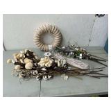 Cotton boils picks, cotton rope wreath, ribbon, deco flex tubing