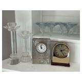 Candle holders and anniversary clock
