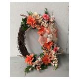 Peach floral wreath