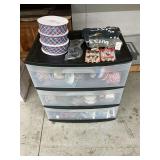 3-drawer storage container with LOTS of red, white and blue decorations