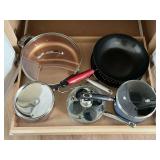 Wok, poaching pan, Gotham skillet with lid