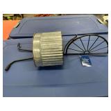 Galvanized planter with half bicycle