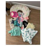 Boppy pillow, baby clothes, sippy cups, 2 baby gates