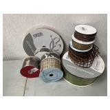 Camo and natural color wired decorative ribbon