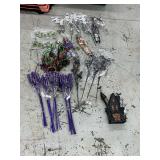 Tote of Halloween picks, house decorations