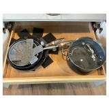 Green Pan skillets, stock pot, felt protectors.