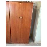 Wood storage cabinet
