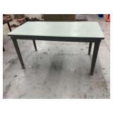 Metal work table with vinyl top, 60" W x 30" D x 30" T