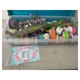 Spring and Easter floral picks, wired ribbon in tote