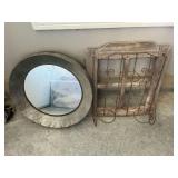 Wall hanging flower rack and mirror