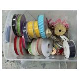 Assortment of wired ribbon in tote
