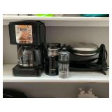 Mr. Coffee coffee pot, Farberware waffle iron