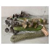 Burlap floral picks, seed pods, deco flex tubing